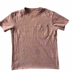 Carhartt T Shirt Women S Heather Pink Loose Fit Pocket Tee Short Sleeve Crewneck
